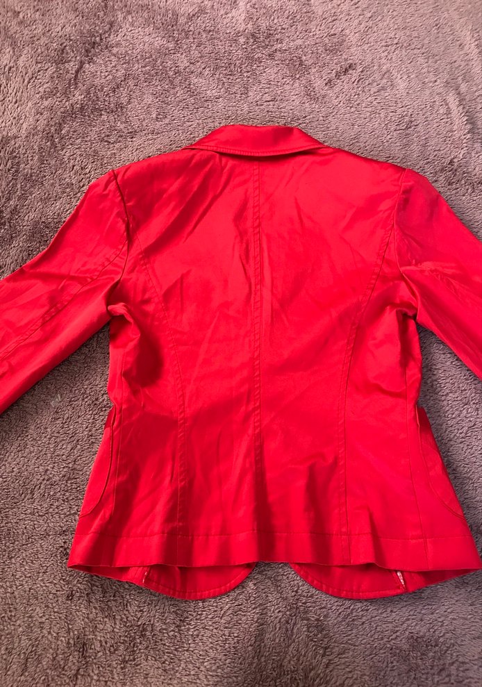 Kırmızı Vintage Düğmeli Kadın Blazer Ceket - Görsel 3