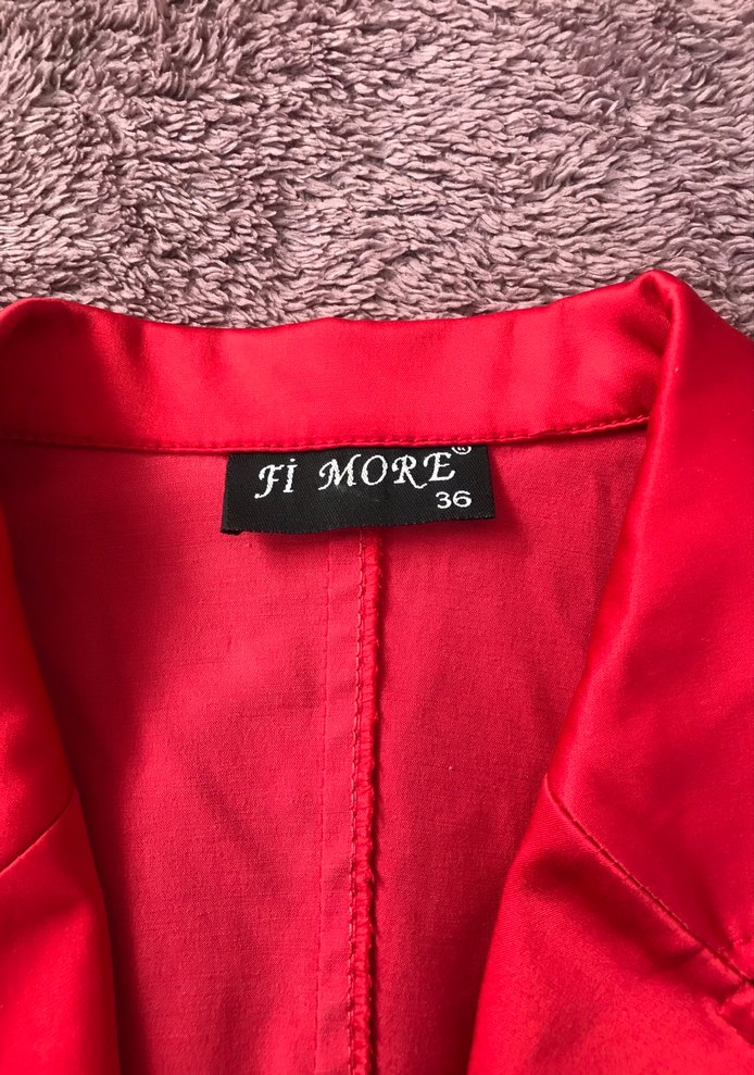 Kırmızı Vintage Düğmeli Kadın Blazer Ceket - Görsel 2