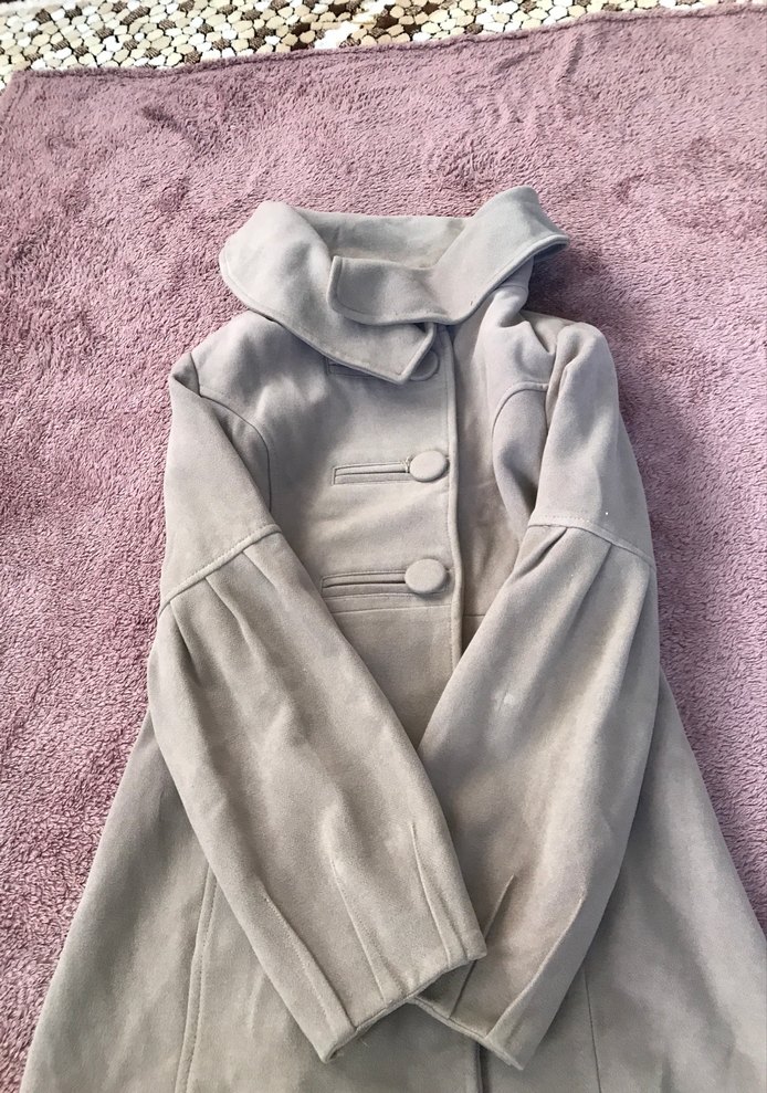 Bej Midi Drape Detaylı Vintage Kaban - Görsel 3