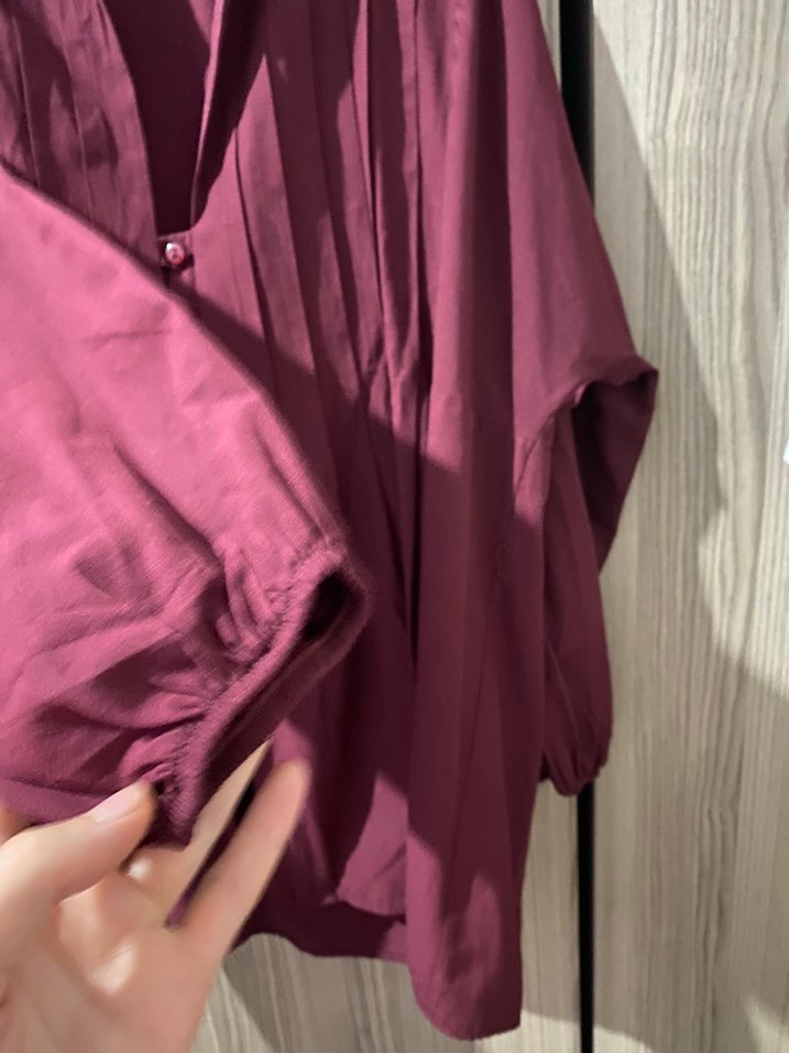 Bordo Drapeli Uzun Kollu Midi Elbise - Görsel 4