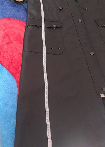 Düğmeli Siyah Uzun Kadın Yağmurluk - Görsel 5