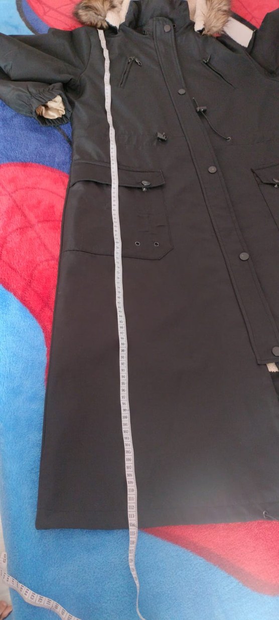 Düğmeli Siyah Uzun Kadın Yağmurluk - Görsel 5