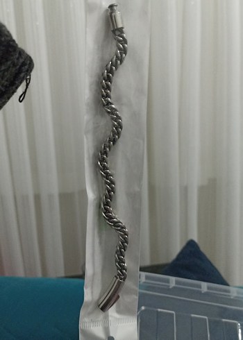 Zincir Detaylı çelik erkek bileklik - Görsel 2