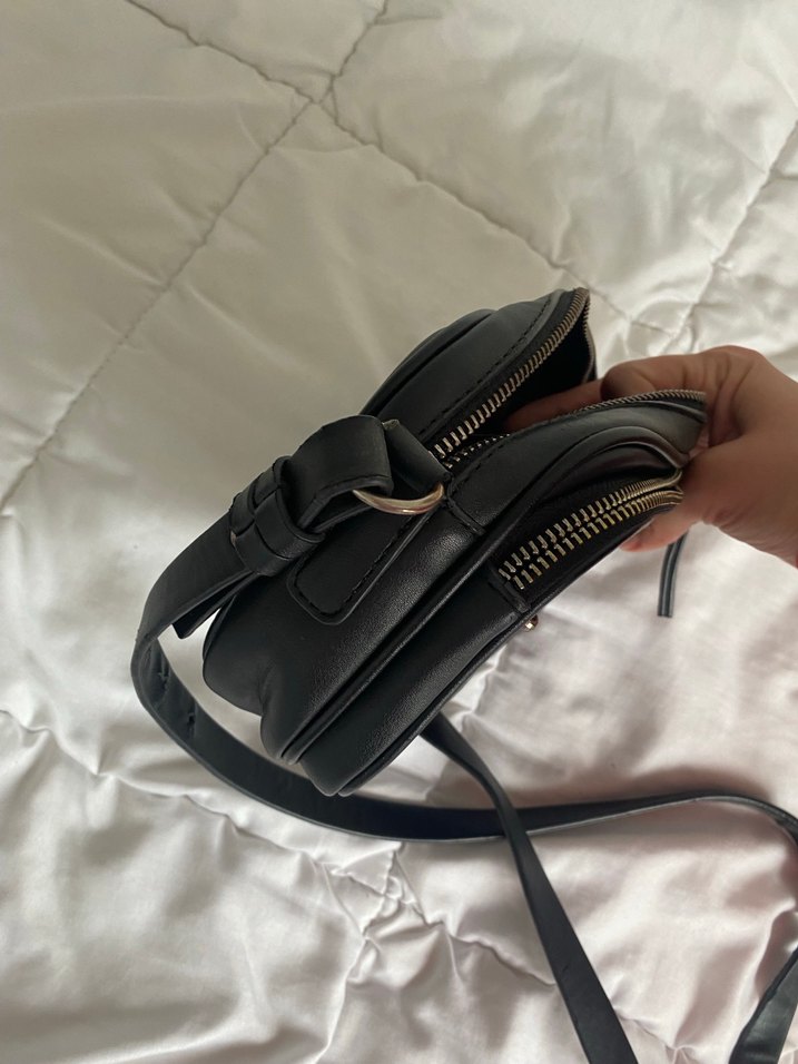 Siyah Deri Kadın Çapraz Çanta - Görsel 4