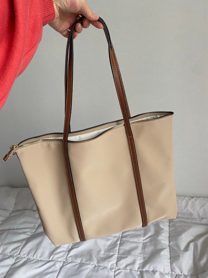 Mango muadil Bej Kadın Fermuarlı Günlük Çanta - Görsel 2