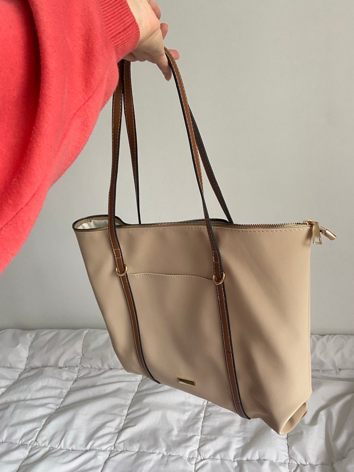 Mango muadil Bej Kadın Fermuarlı Günlük Çanta - Görsel 3