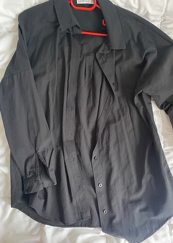 Siyah Düğmeli Oversize Kadın Gömlek - Görsel 2