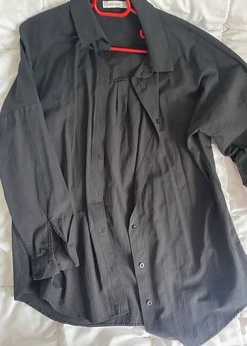 Siyah Düğmeli Oversize Kadın Gömlek - Görsel 3