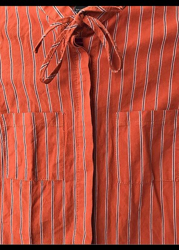 Kadın Camel Yüksek Yakalı Uzun Kollu Denim Elbise - Görsel 5