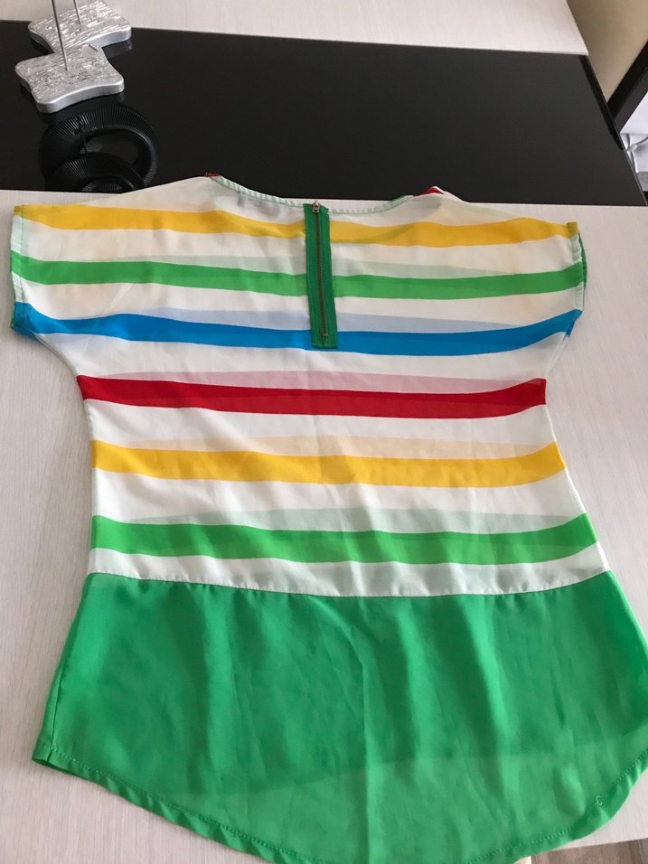 Renkli Çizgili Hamile Tişörtü - Görsel 2