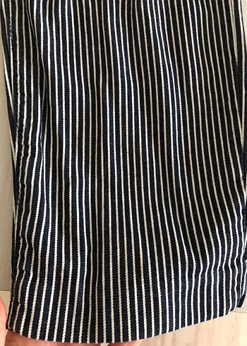 Çizgili Pilili Kadın Kumaş Pantolon - Görsel 6