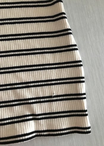 Çizgili Midi Fitted Elbise - Görsel 5