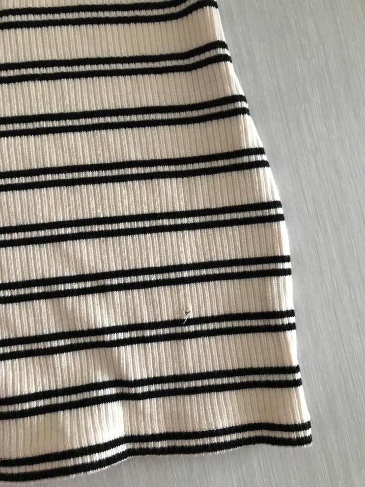 Çizgili Midi Fitted Elbise - Görsel 5