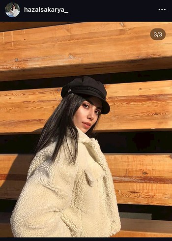 Beyaz Kadın Midi Boy Peluş Ceket - Görsel 17