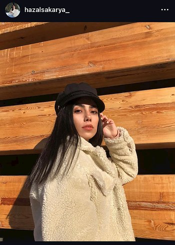 Beyaz Kadın Midi Boy Peluş Ceket - Görsel 16