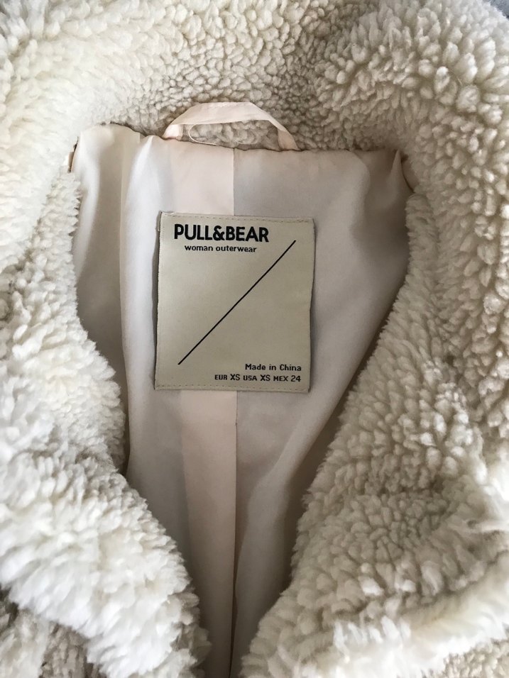 Beyaz Kadın Midi Boy Peluş Ceket - Görsel 2