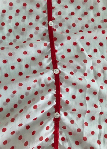 Kırmızı Puantiyeli Mutfak Önlüğü - Görsel 4