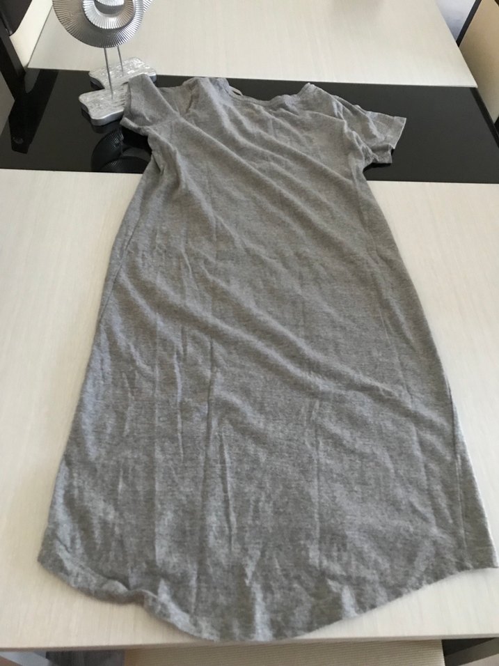 Gri Baskılı Pamuklu elbise - Görsel 3