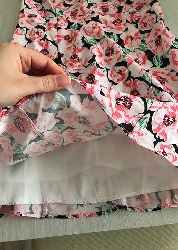 Pembe Çiçek Desenli Midi Bohem Elbise - Görsel 3