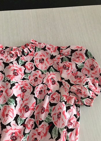 Pembe Çiçek Desenli Midi Bohem Elbise - Görsel 7