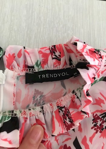 Pembe Çiçek Desenli Midi Bohem Elbise - Görsel 6