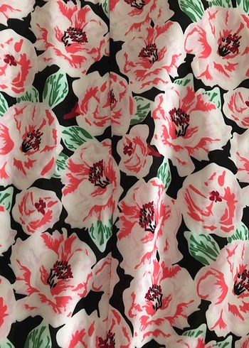 Pembe Çiçek Desenli Midi Bohem Elbise - Görsel 4