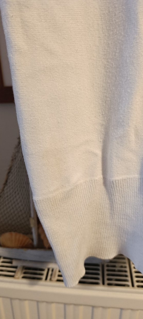 Beyaz Kadın Pamuklu Yarasa Kol  Kazak - Görsel 2