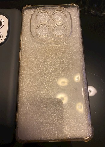 Antrasit gri ve şeffaf Redmi Note 14 Pro telefon kılıfı - Görsel 2