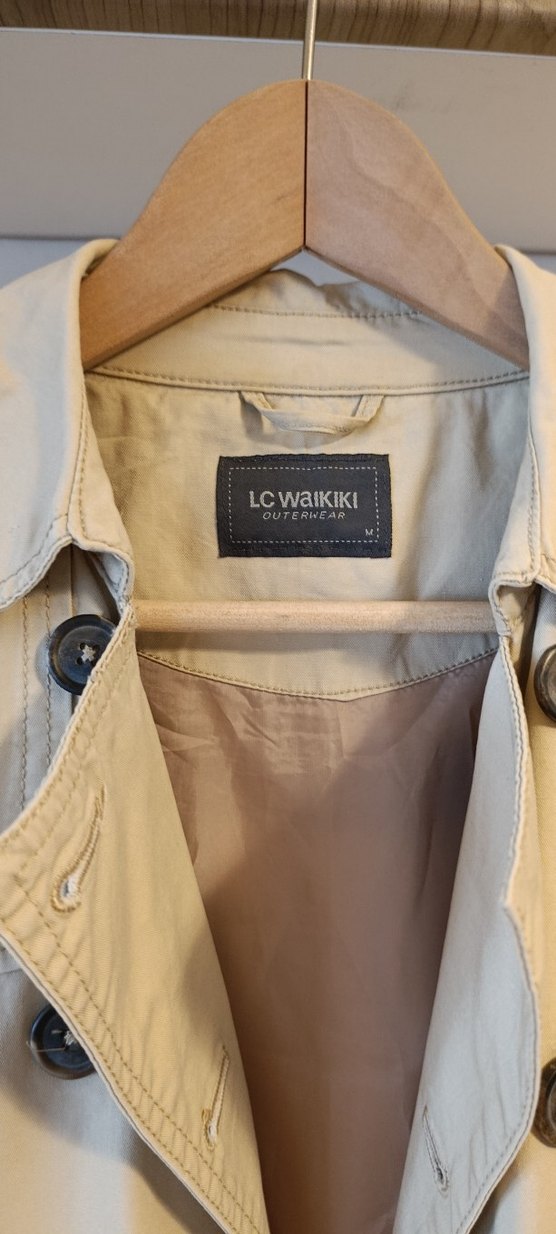 Bej Düğmeli Midi Kadın Trençkot - Görsel 2