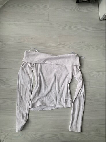 xs Beden beyaz Renk Stradivarius Kayık Yaka Bluz XS