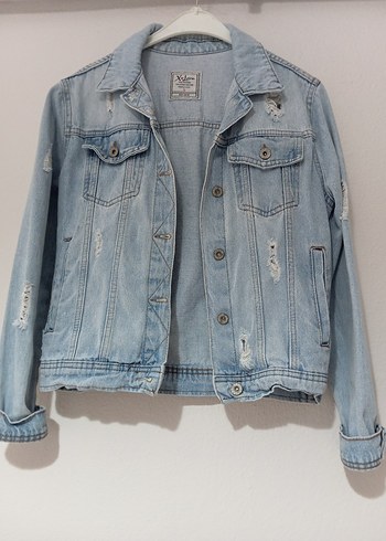 Mavi Düğmeli Kadın Denim Ceket