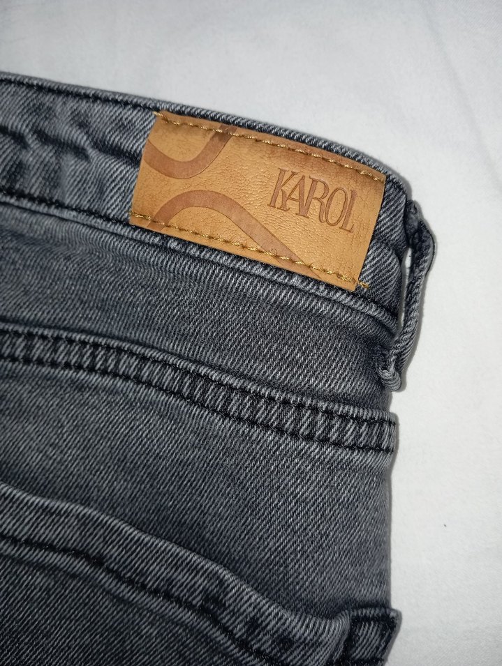 Gri Desenli Kadın Denim Pantolon - Görsel 3