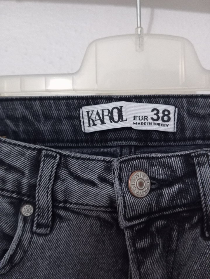 Gri Desenli Kadın Denim Pantolon - Görsel 4