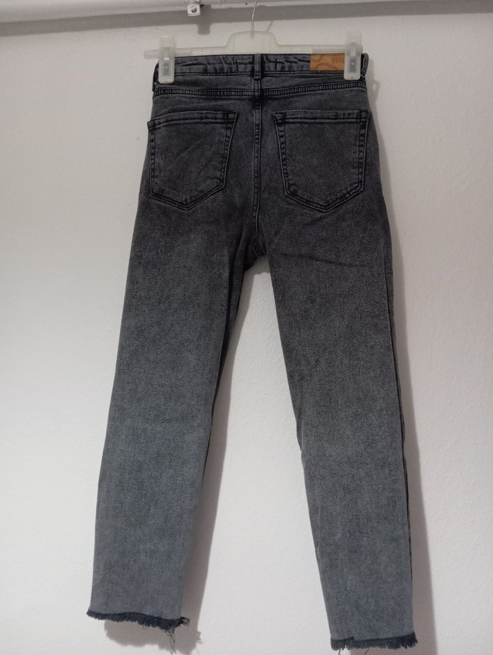 Gri Desenli Kadın Denim Pantolon - Görsel 2