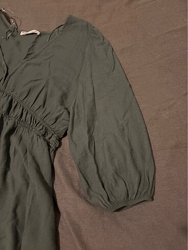 Pull and Bear yeşil elbise