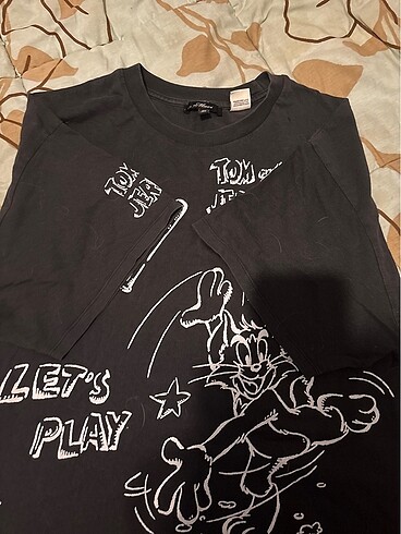 l Beden siya desenli t-short tom&jerry