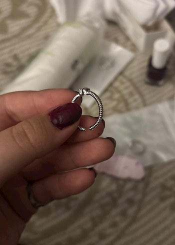 Pembe Pul Detaylı Minimalist Kadın Yüzüğü - Görsel 2