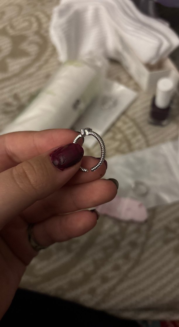 Pembe Pul Detaylı Minimalist Kadın Yüzüğü - Görsel 2