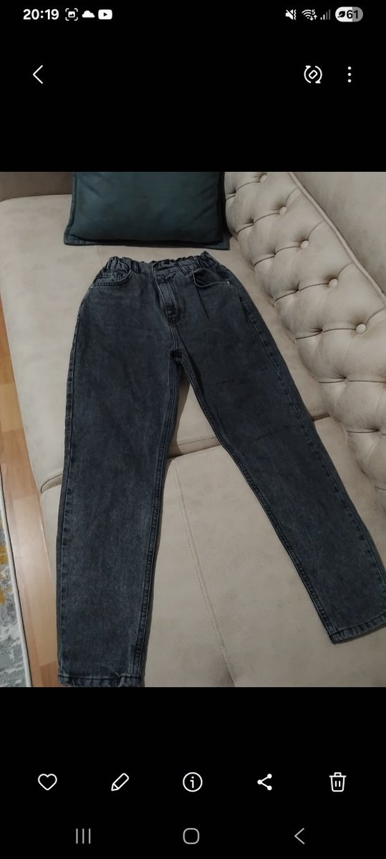 Beli lastikli Kadın Denim Pantolon - Görsel 4
