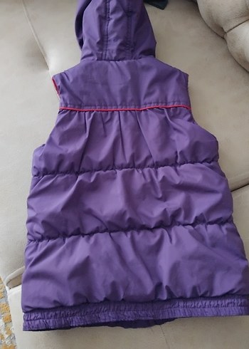 Kız Çocuk Kapüşonlu Mor Fermuarlı Yelek - Görsel 2