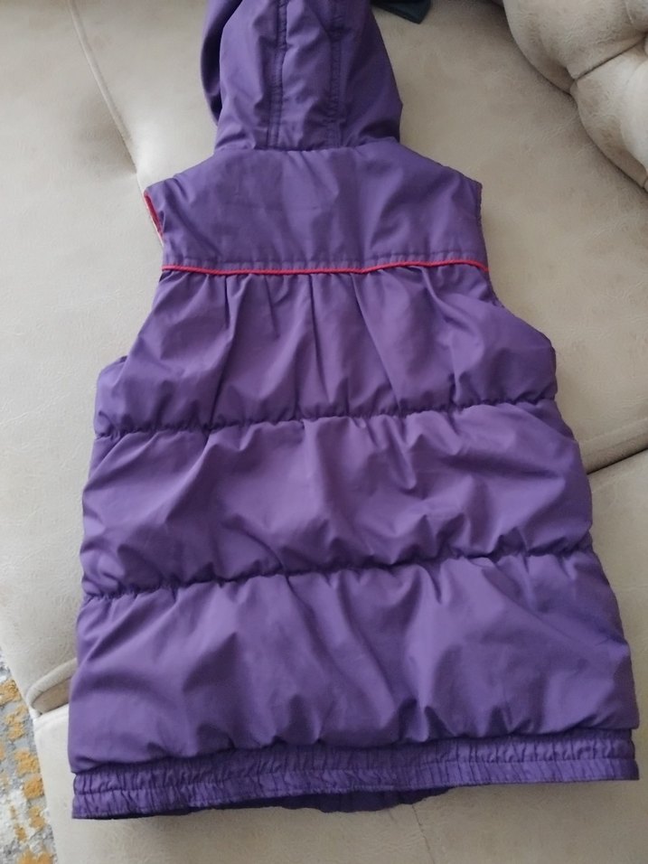 Kız Çocuk Kapüşonlu Mor Fermuarlı Yelek - Görsel 2
