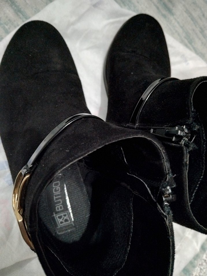 Siyah Süet Tokalı Kadın Bot - Görsel 5