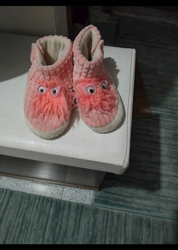 Kızlar için Pembe Peluş Ev Terliği - Görsel 6