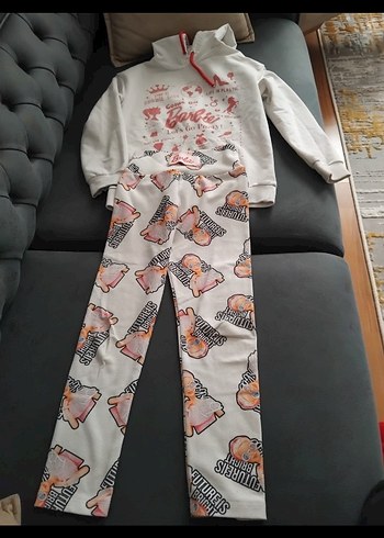 kiz cocuk barbi kapşonlu swet ve tayt - Görsel 5