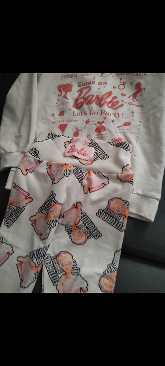 kiz cocuk barbi kapşonlu swet ve tayt - Görsel 3