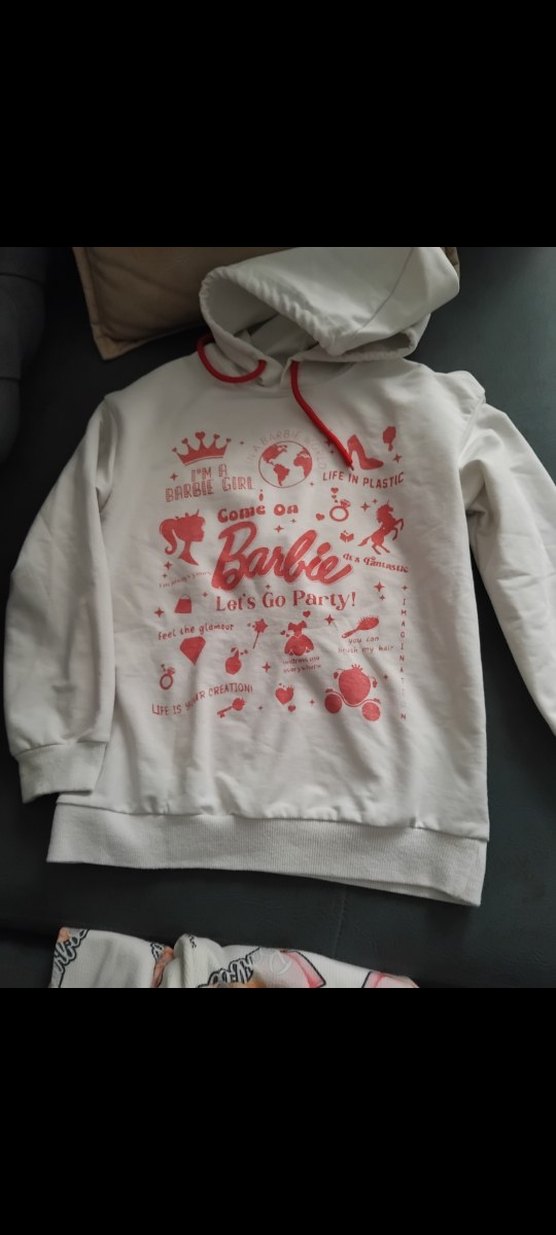 kiz cocuk barbi kapşonlu swet ve tayt - Görsel 4