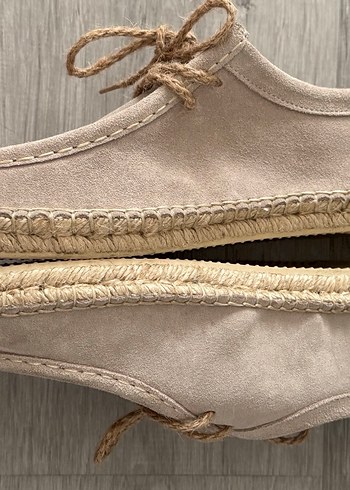 Bej Süet Kadın Dolgu Topuk Espadril - Görsel 3