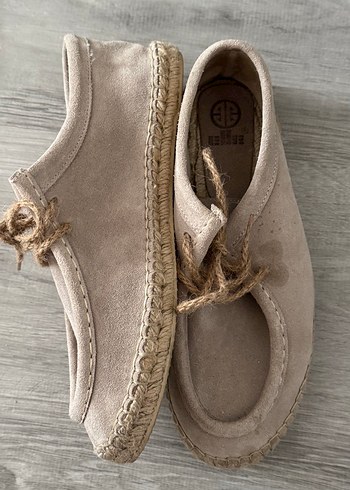 Bej Süet Kadın Dolgu Topuk Espadril - Görsel 5