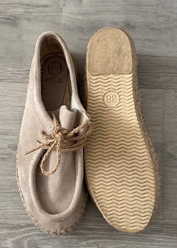 Bej Süet Kadın Dolgu Topuk Espadril - Görsel 6