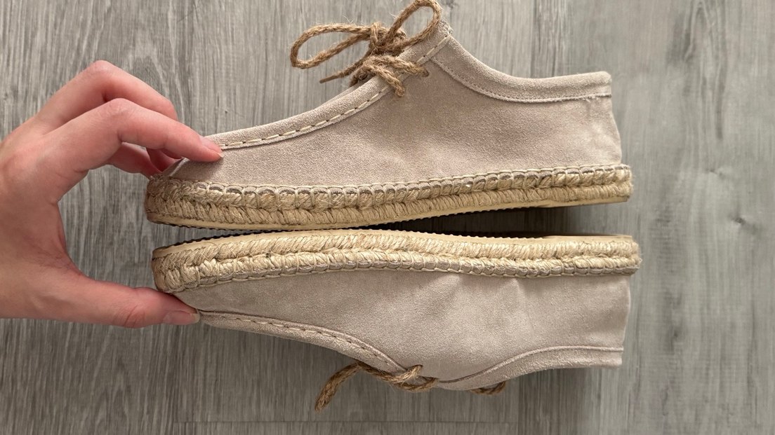 Bej Süet Kadın Dolgu Topuk Espadril - Görsel 3